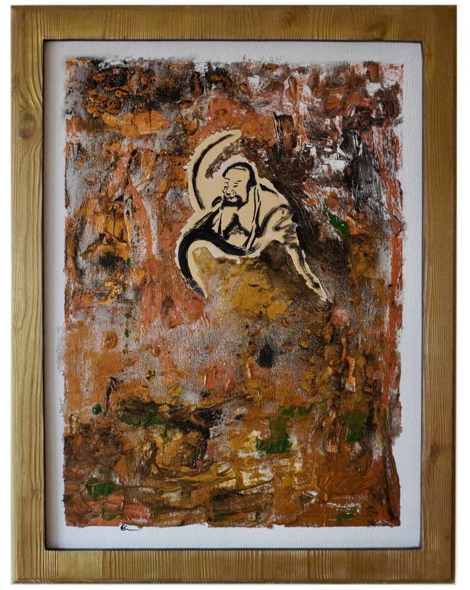 Bodhidharma, Acryl auf Leinwand, 70 x 90 cm 